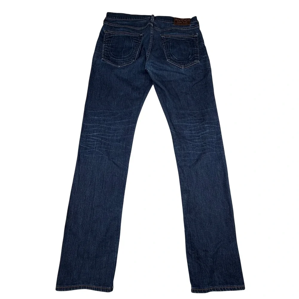 True Religion Rocco Slim Jeans Mens 33x34.5  Dark Wash Denim Stretch Made in USA